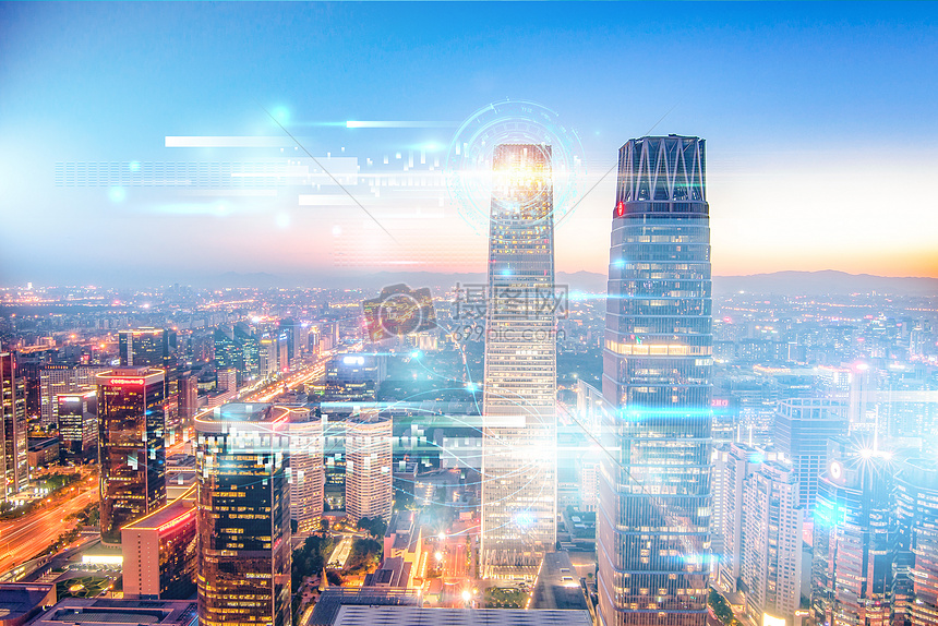 商务科技感城市建筑素材背景