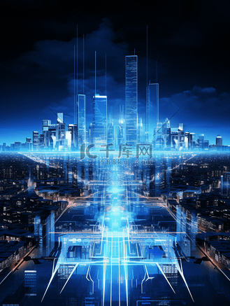 科技感背景建筑图片_科技感背景建筑素材-科技感背景建筑-千