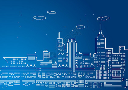 科技线性矢量建筑图